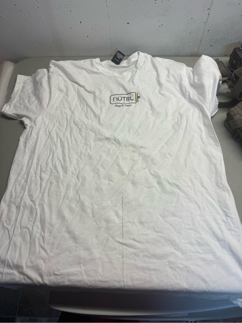 Hanes White Short Sleeve Tee with Center Chest Logo
